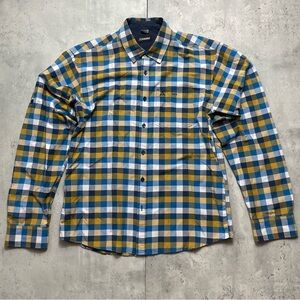 Schoffel Cambridge Classic‎ Fit Check Shirt Mens Size Medium Blue Yellow MINT